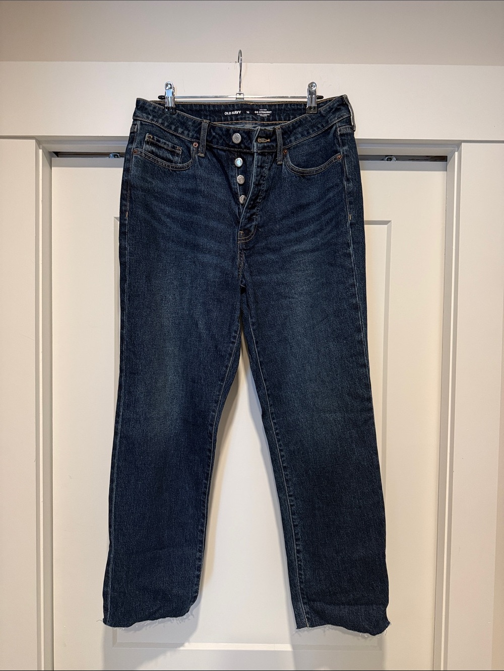 Old Navy OG Straight Jeans with Button-Fly in Dark Blue